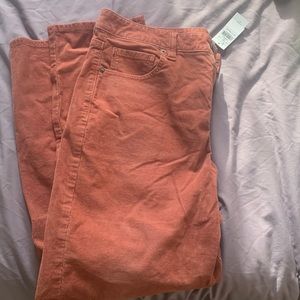 NWT American Eagle Burnt Orange Corduroy Mom Straight Jeans